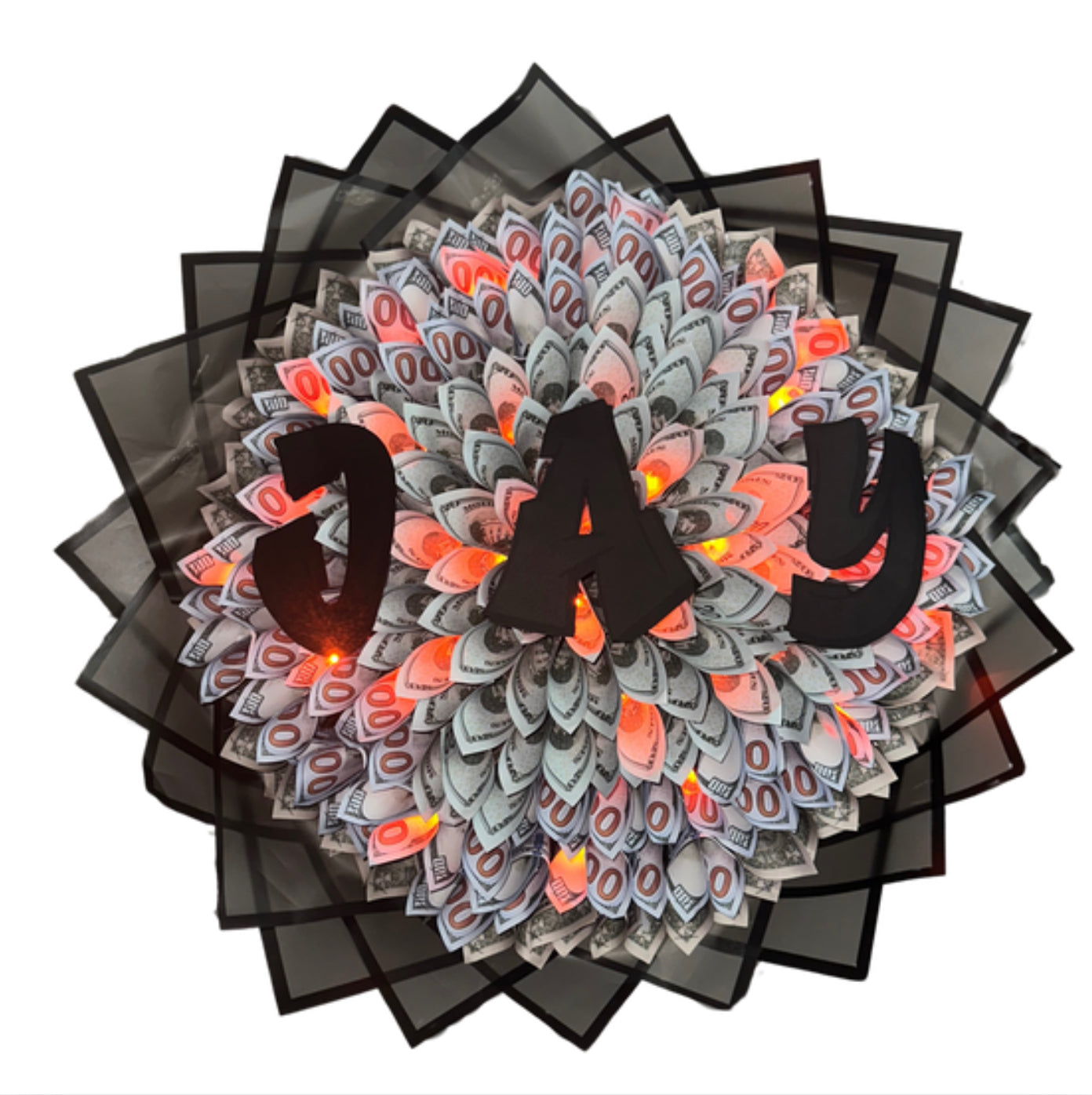 Customizable Name LED Light Money Bouquet *CONTACT US TO GIVE NAME*