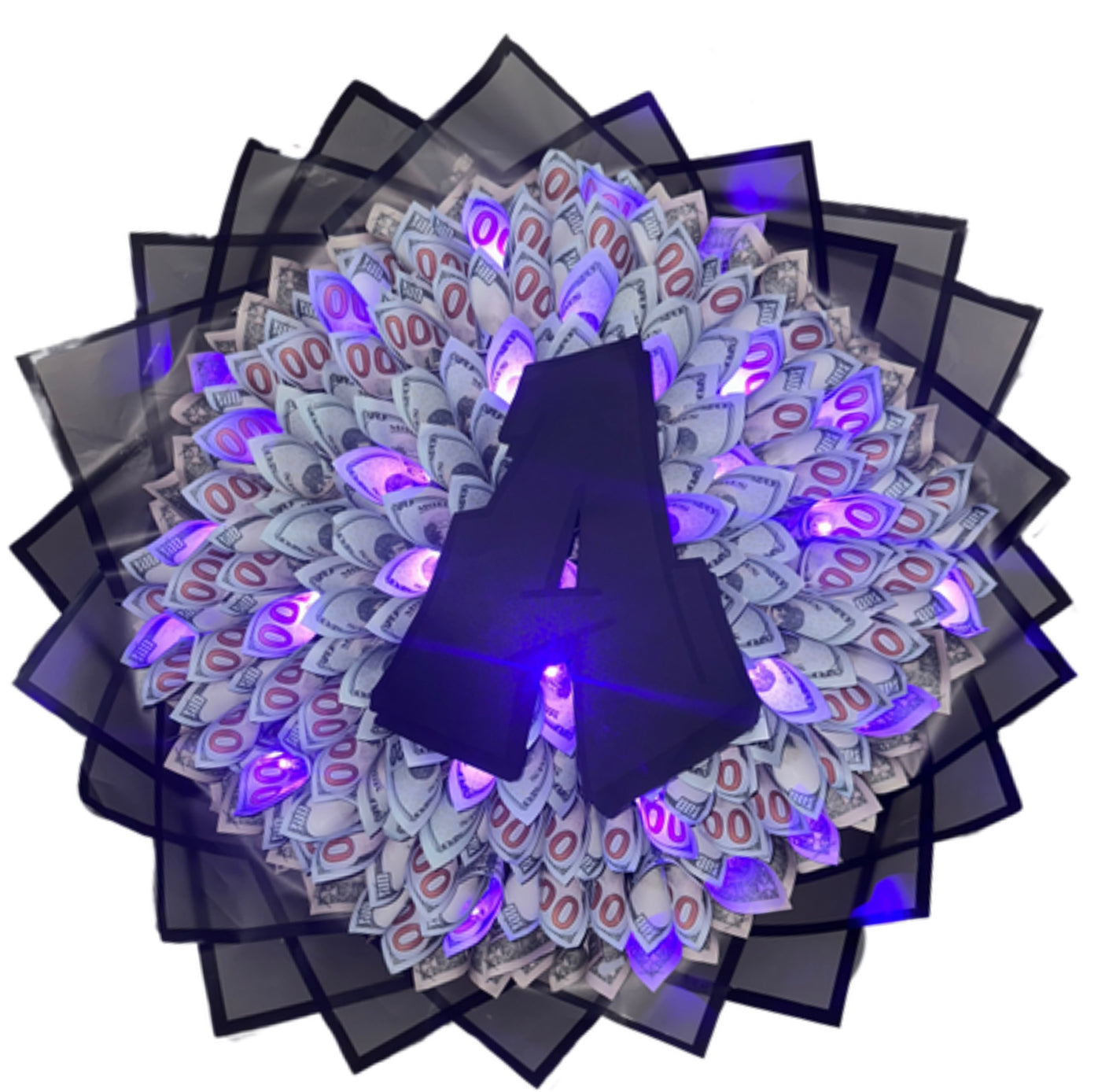 Customizable Letter LED Light Money Bouquet *CONTACT US TO GIVE LETTER*
