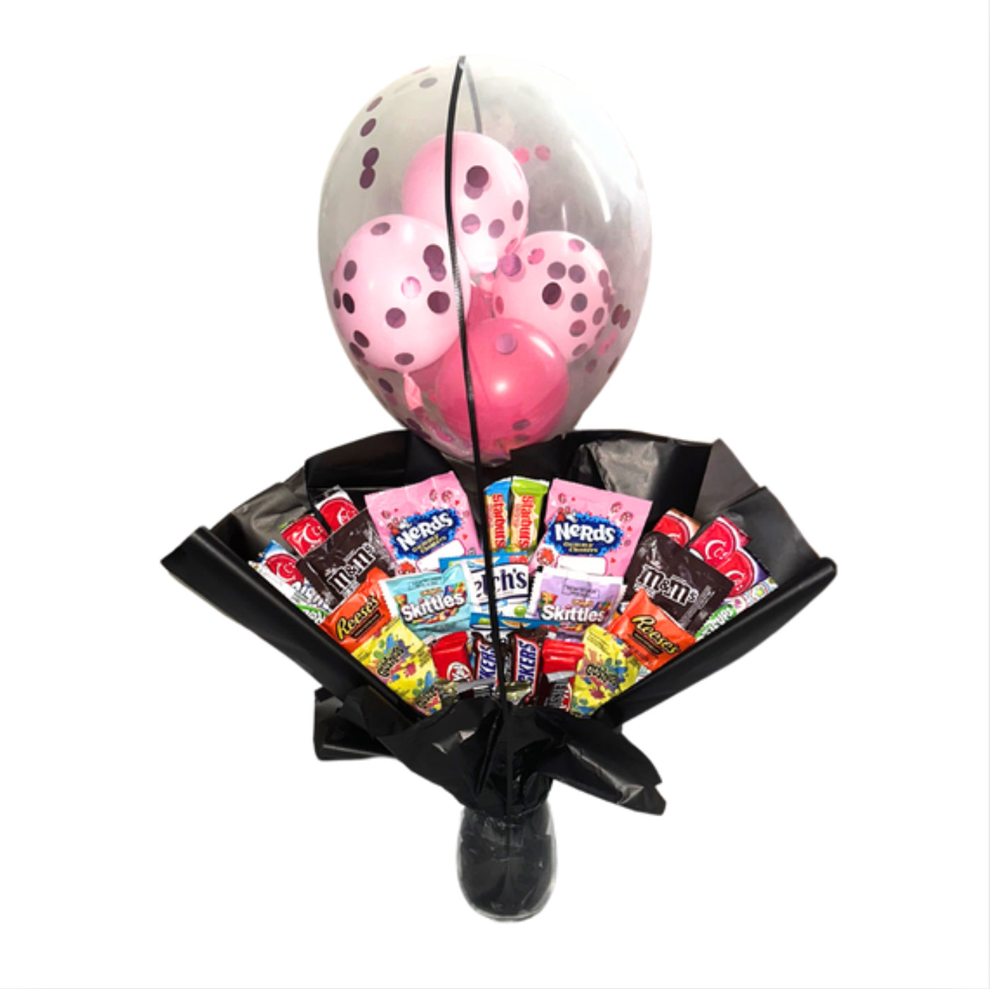 Candy/ Balloon Arrangement in Glass Cup