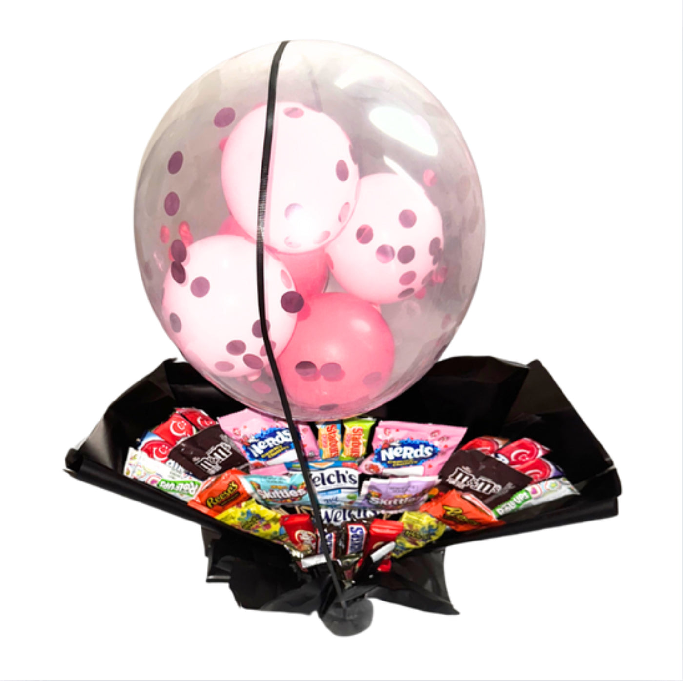 Candy/ Balloon Arrangement in Glass Cup