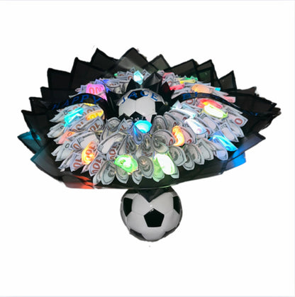 LED Light Soccer Money Bouquet With Base (CONTACT US FOR NAME)