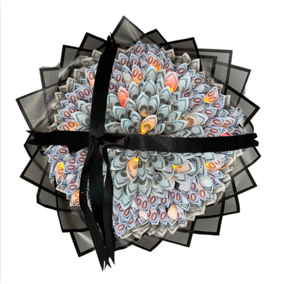 LED Light Money Bouquet With Ribbon And Bow