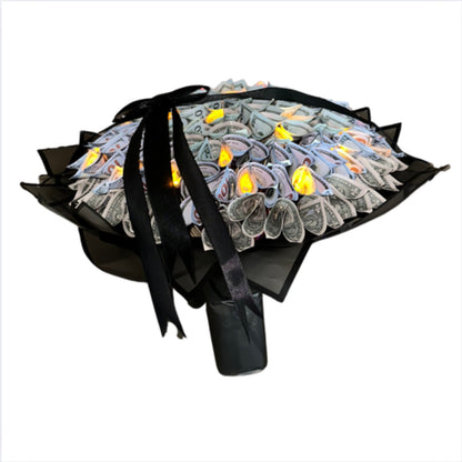 LED Light Money Bouquet With Ribbon And Bow