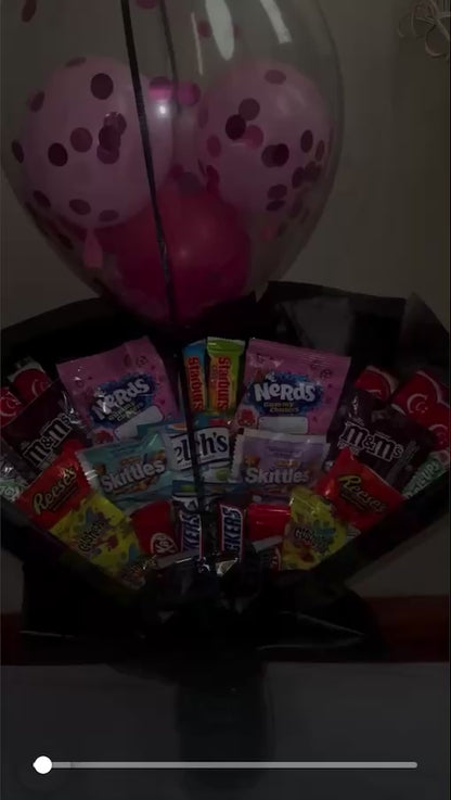 Candy/ Balloon Arrangement in Glass Cup