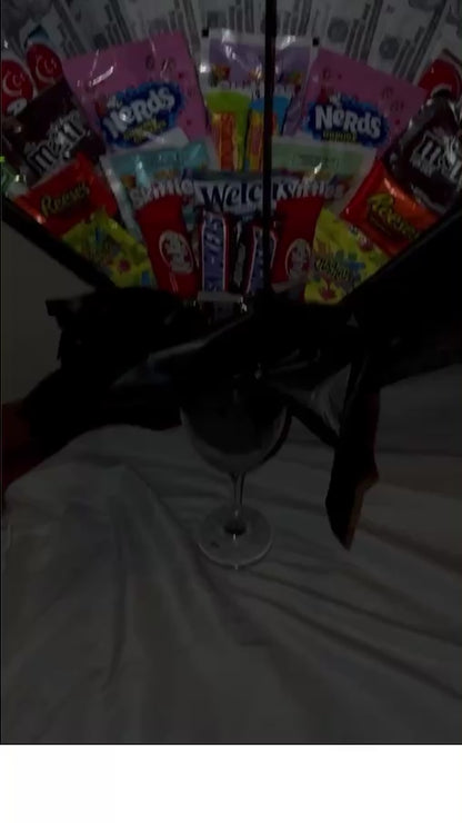 Candy/ Money/ Balloon Arrangement in Wine Glass
