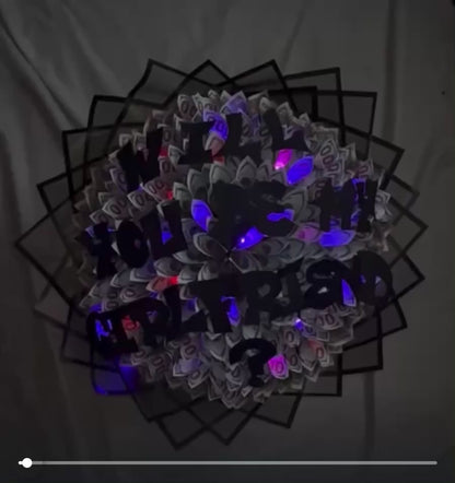 "Will You Be My Girlfriend?" LED Light Money Bouquet
