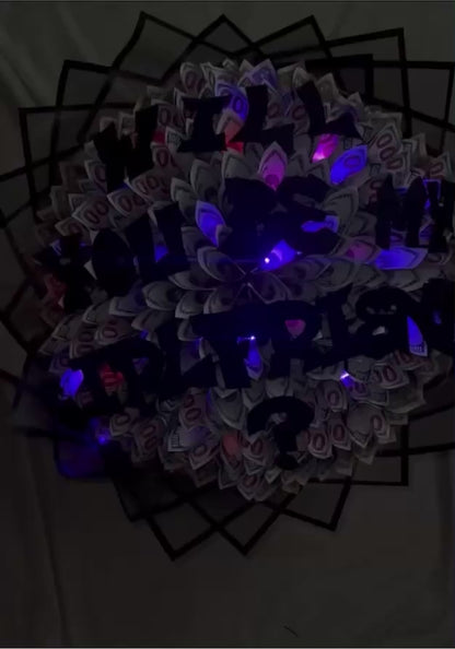 "Will You Be My Girlfriend?" LED Light Money Bouquet