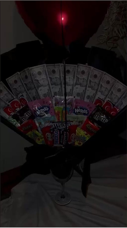 Candy/ Money/ Balloon Arrangement in Wine Glass