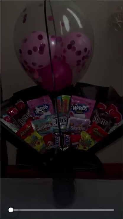 Candy/ Balloon Arrangement in Glass Cup